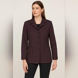 Bogner Wool Blend Tailored Blazer Jacket Purple US 10 (EU 40)